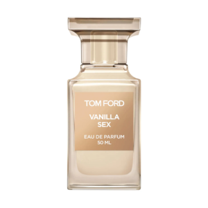 Bočica Tom Ford Vanilla Sex Eau de Parfum uniseks parfema 50 ml, elegantan dizajn sa kremasto-zlatnim detaljima